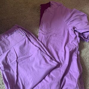 Purple pants suit